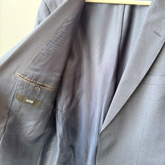 Hugo Boss Johnston/Lenon Classic Fit Wool Suit navy checkered Men’s Size 40L - Picture 16 of 16